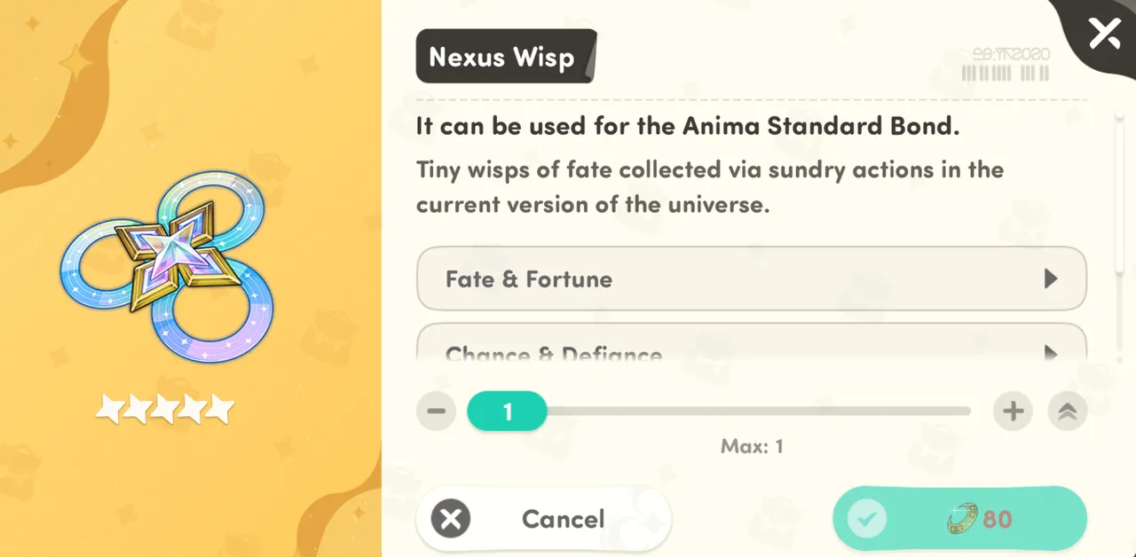 Nexus Wisp — Standard Bond Currency