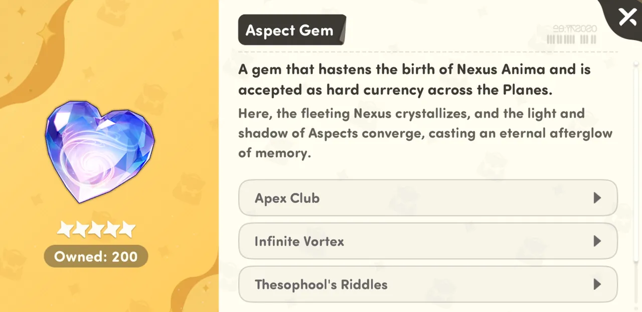 Aspect Gem — Gacha Pull Currency